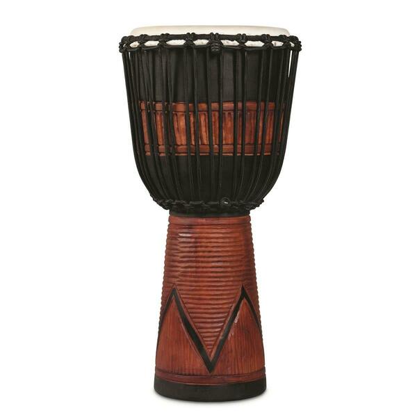 Drum Workshop World Beat Wood Art Large Djembe, Black with Brown LP713LB